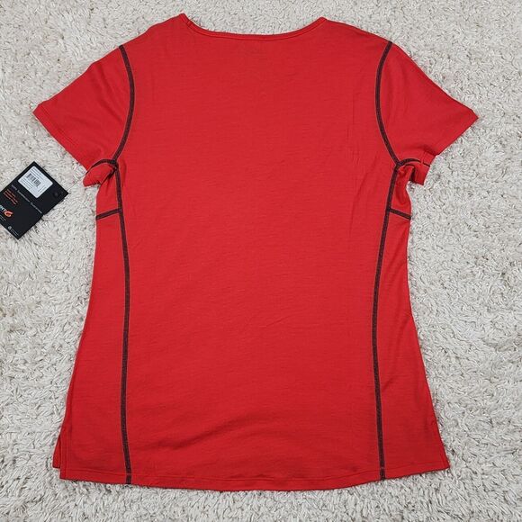 Point 6 Merino Wool Top Womens Large Red Breeze Athletic Fit Soft Active Tshirt - Picture 7 of 11